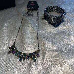 Elegant Multicolor Necklace and Bracelet Set